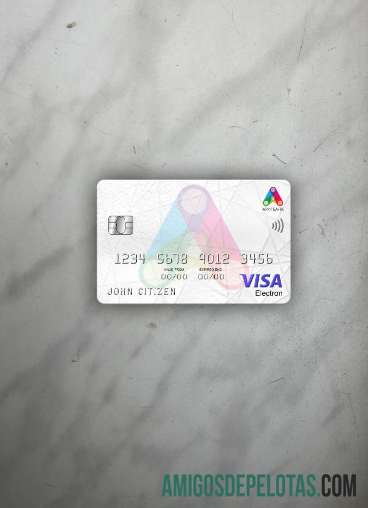 Mongólia Arig Bank Visa Electron Cartão Photolook Frente amostra